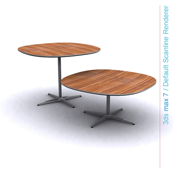 3d arne jacobsen tables 2 - Super-circular table 4 star leg ( 2 tables ) by lajhar